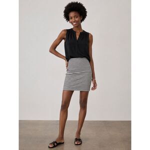 🖤 LOFT Black & White Striped Mini Pencil Skirt – Size Small
